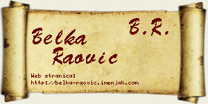 Belka Raović vizit kartica